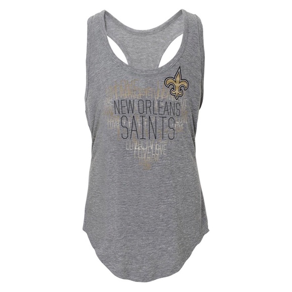 NFL Tops - NFL New Orleans Saints Racerback Tank Top NFL Tops - NFL New Orleans Saints Racerback Tank Top